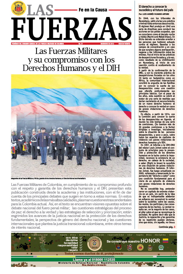 Periódico las Fuerzas diciembre 2012