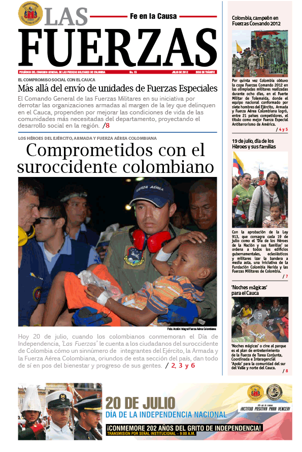 Periódico las Fuerzas Julio 2012