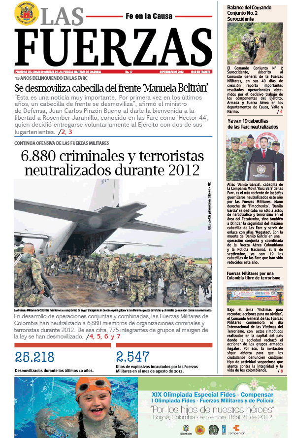 Periódico las Fuerzas septiembre 2012