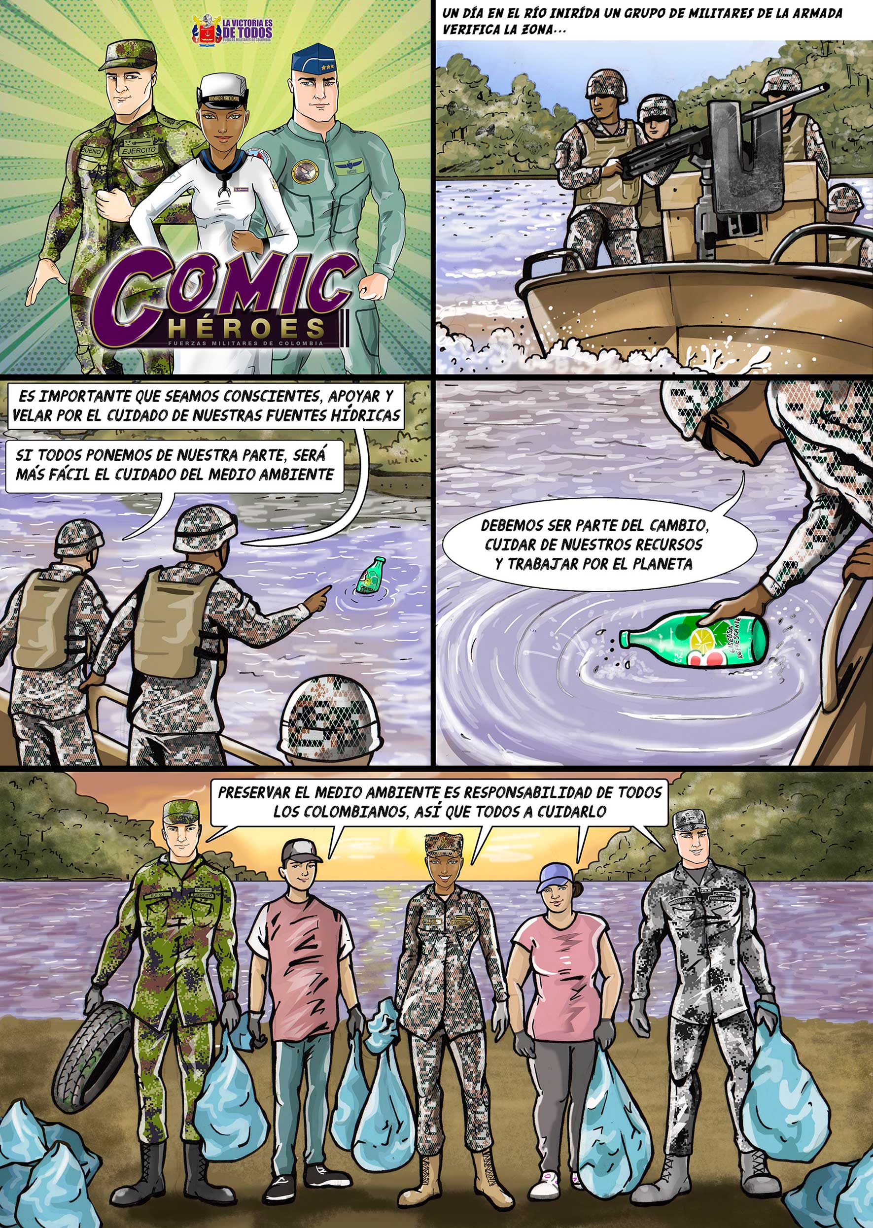 Comic Héroes Fuerzas Militares de Colombia
