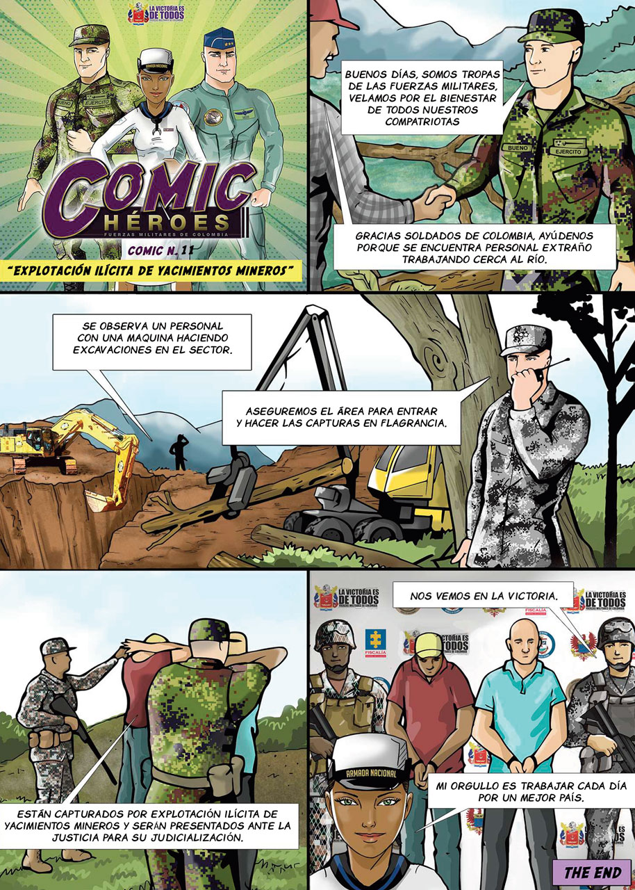 Comic héroes Explotación Ilícita de Yacimientos Mineros