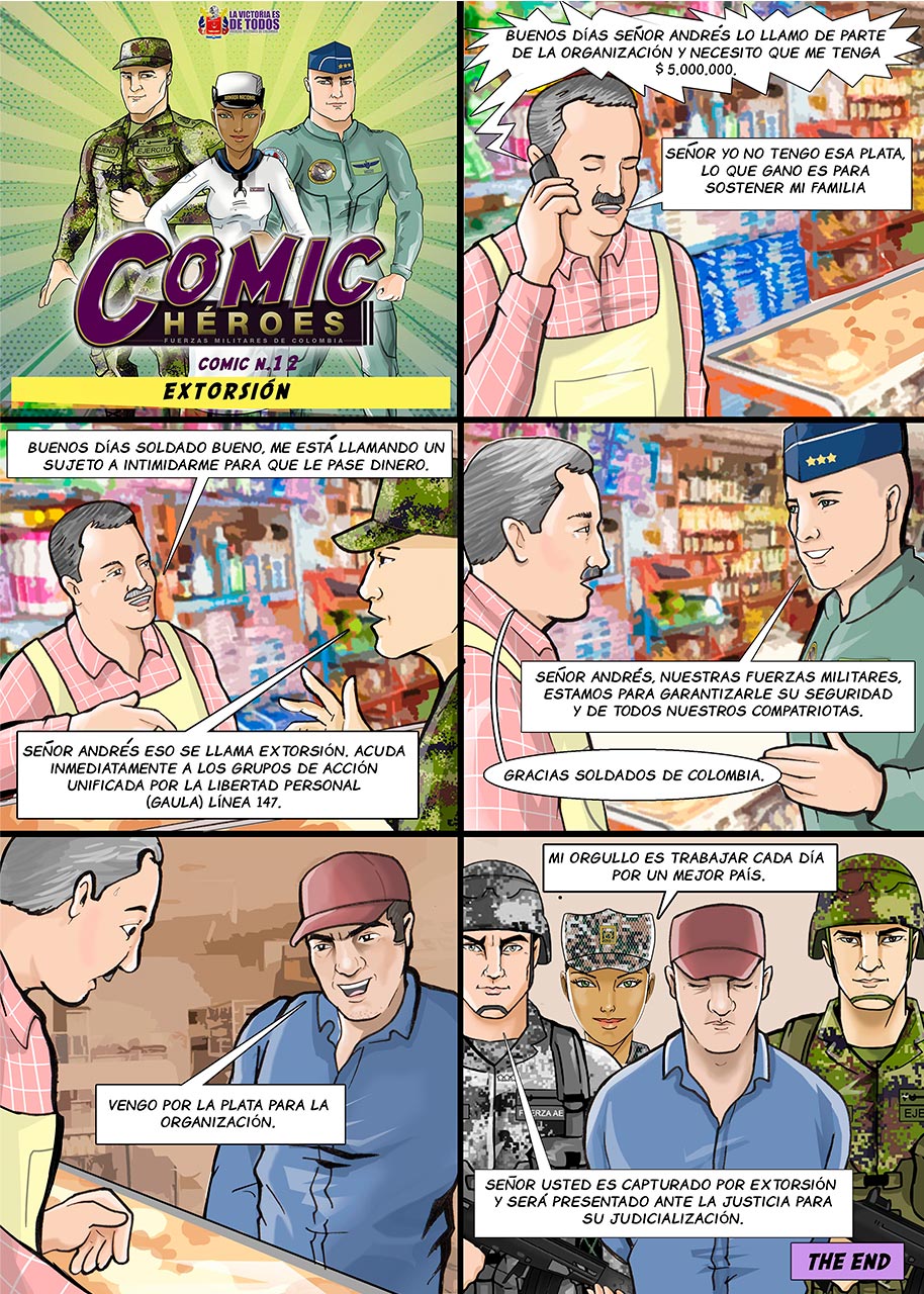 Comic héroes Extorsión