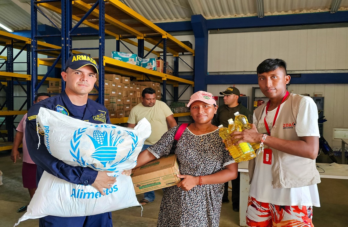 Familias beneficiadas con ayuda humanitaria.
