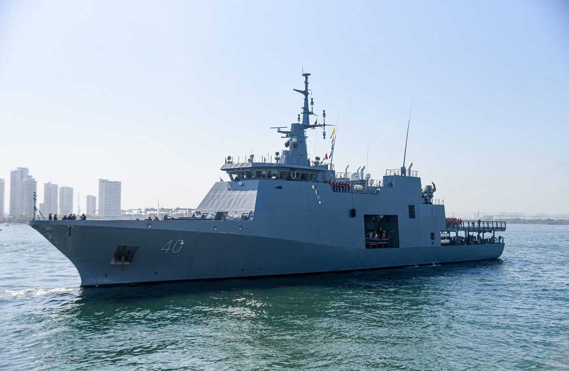 Con el fin de formar a futuros Suboficiales de la Armada de Colombia, zarpó la patrullera oceánica ARC ‘24 de julio’ en su primer crucero internacional
