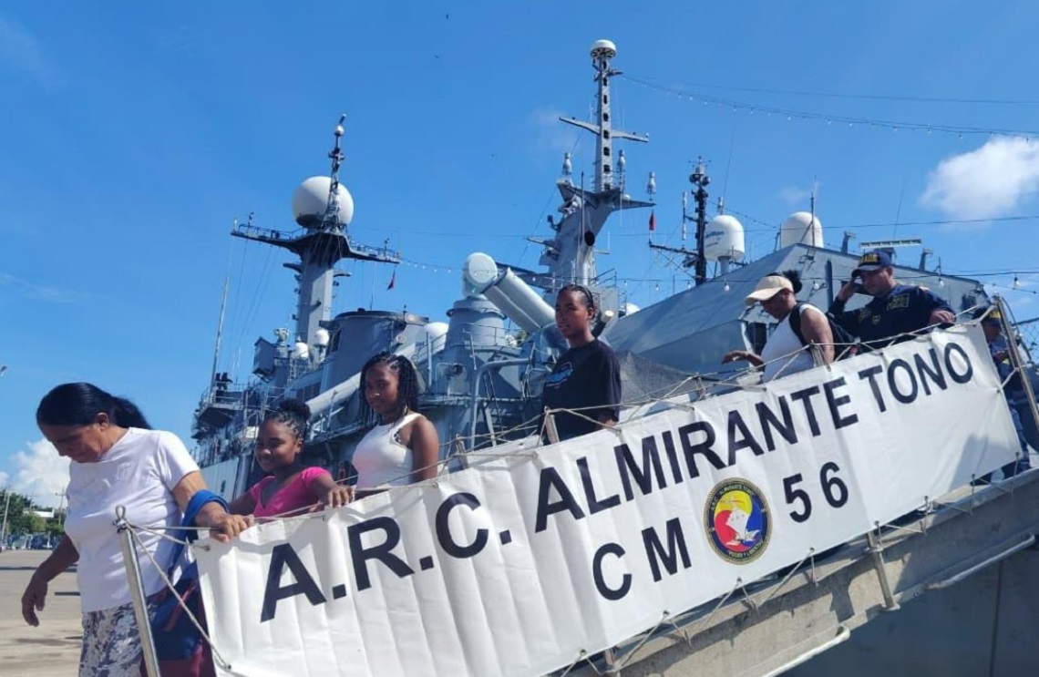 Talento infantil de Providencia llega a Cartagena con el apoyo de la Armada de Colombia