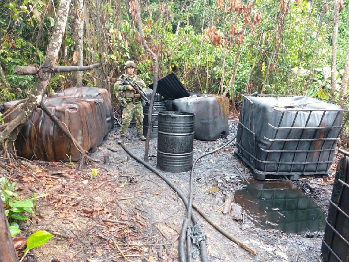 Ejército Nacional desmantela dos refinerías ilegales en Norte de Santander