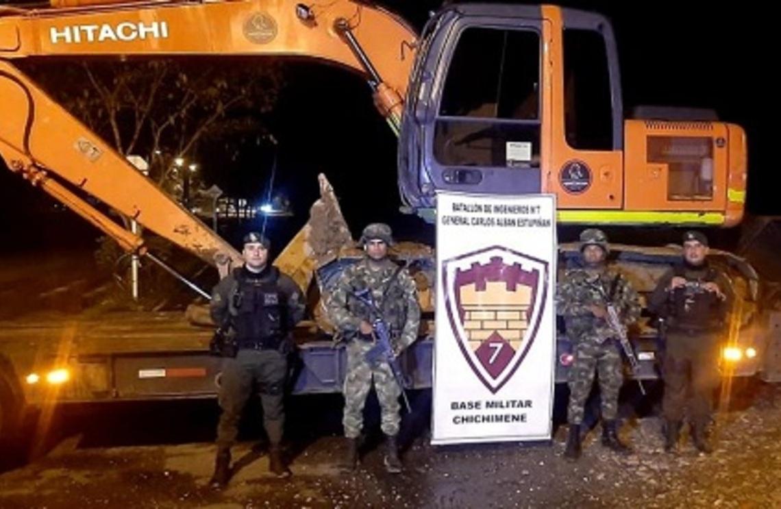 Tropas incautan maquinaria utilizada para la tala indiscriminada de árboles en San Martín, Meta