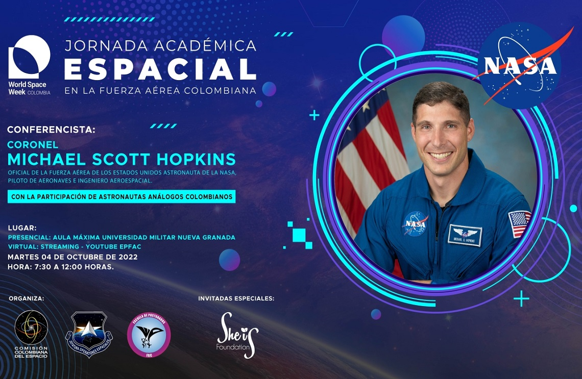Astronauta de la NASA en Semana Espacial Escuela de Postgrados de la Fuerza Aérea Colombiana