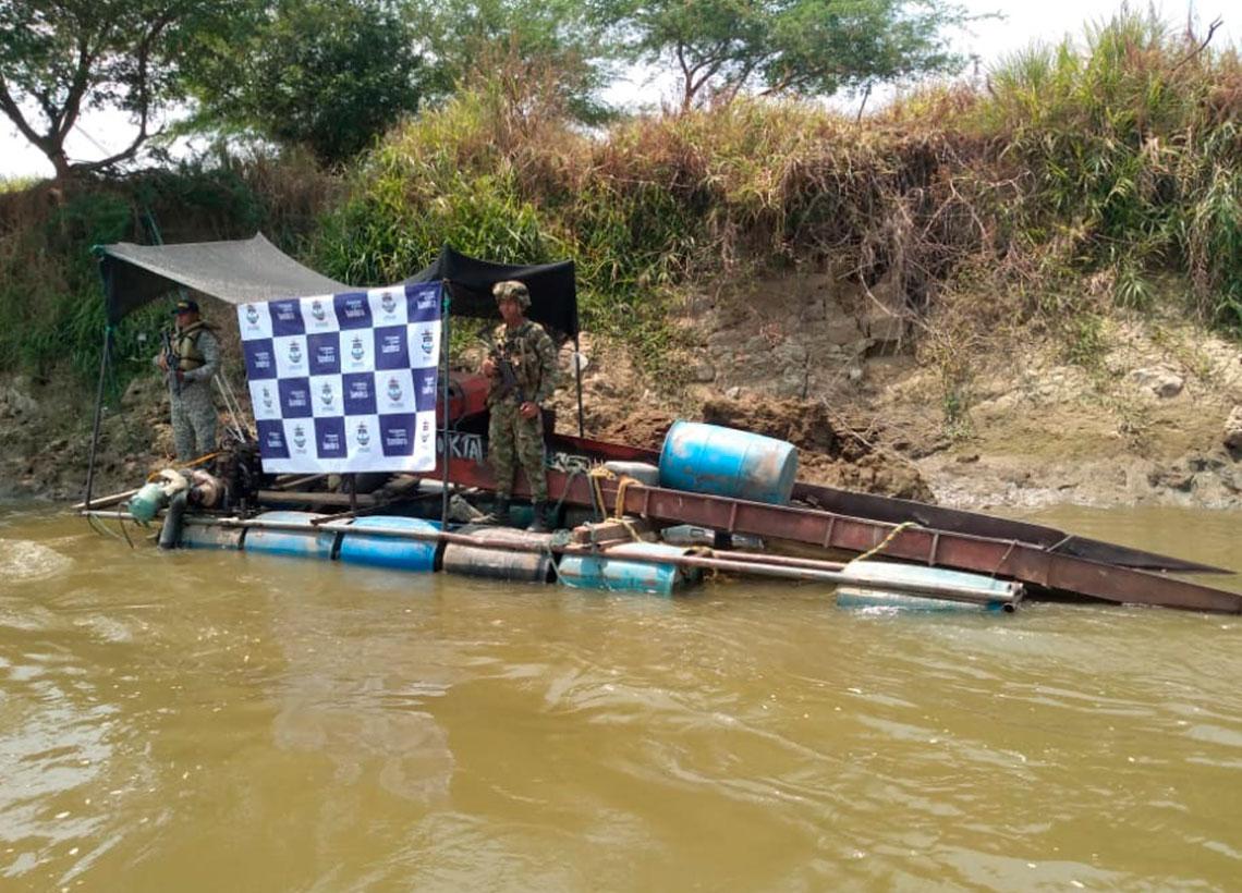 La Armada de Colombia continúa con las operaciones para contrarrestar la minería ilegal