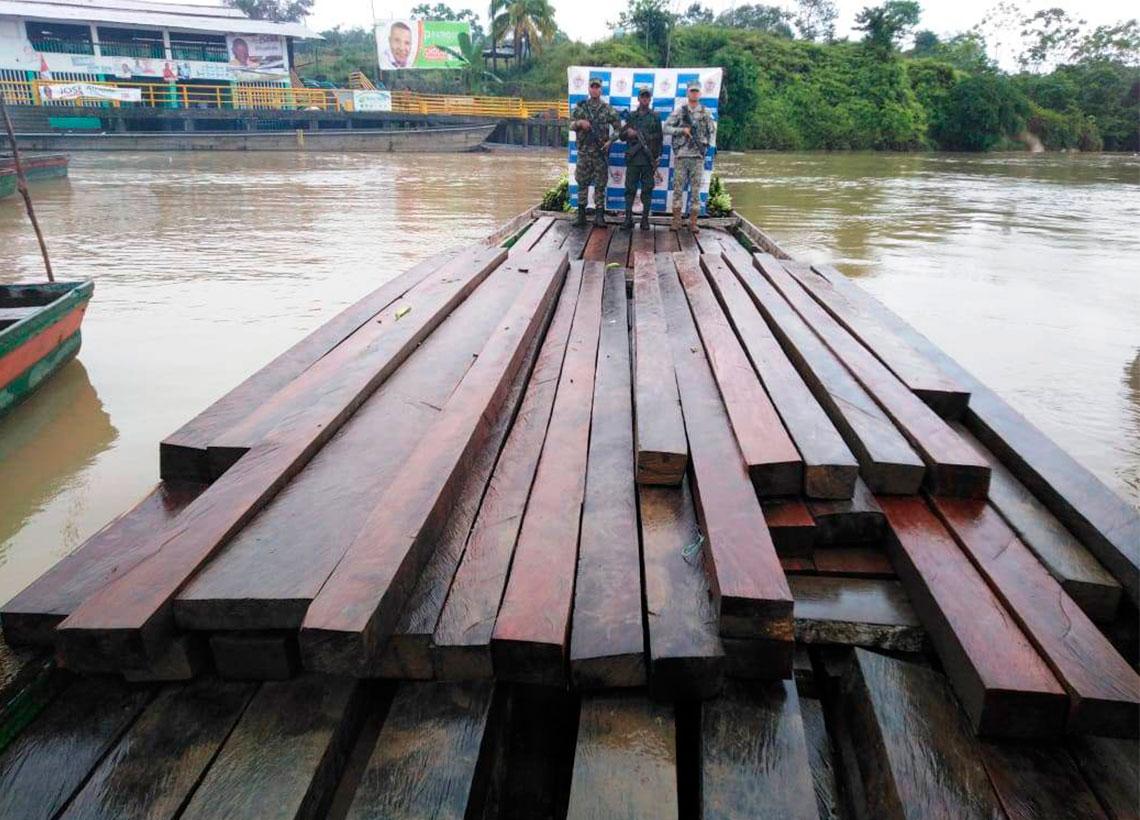 Armada de Colombia incauta cerca de 40 metros cúbicos de madera en el Chocó