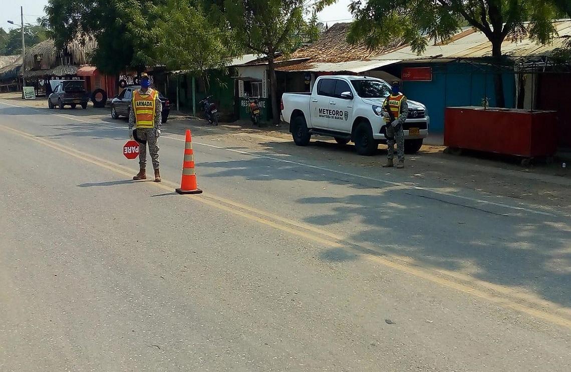 Armada Nacional y Policía realizan controles para hacer cumplir cuarentena en los Montes de María