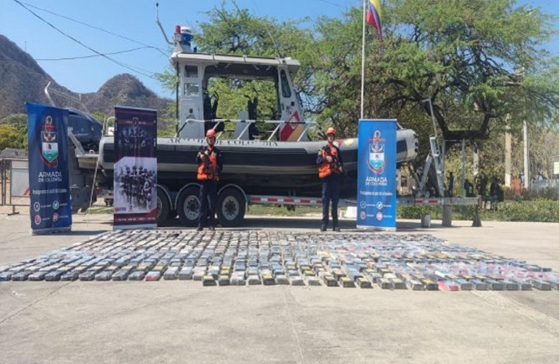 Incautado cargamento de cocaína avaluado en 23 millones de dólares en el Caribe colombiano