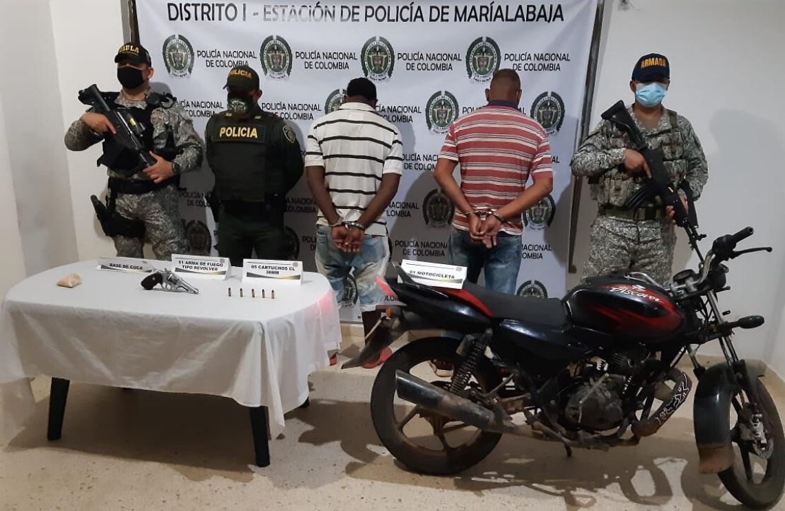 Armada de Colombia y Policía Nacional capturan a 2 presuntos integrantes del Clan del Golfo en Bolívar