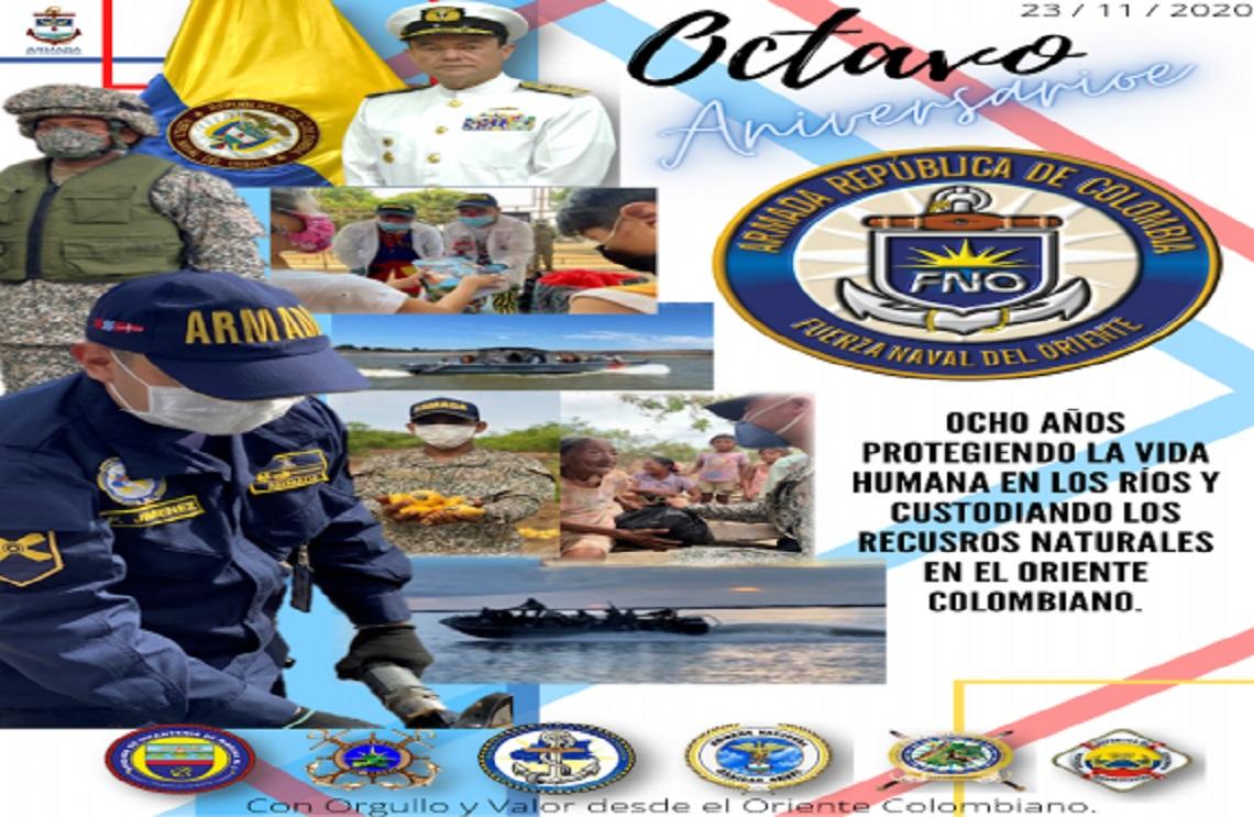 Fuerza Naval del Oriente celebra su octavo aniversario al servicio de los colombianos en el Oriente del país