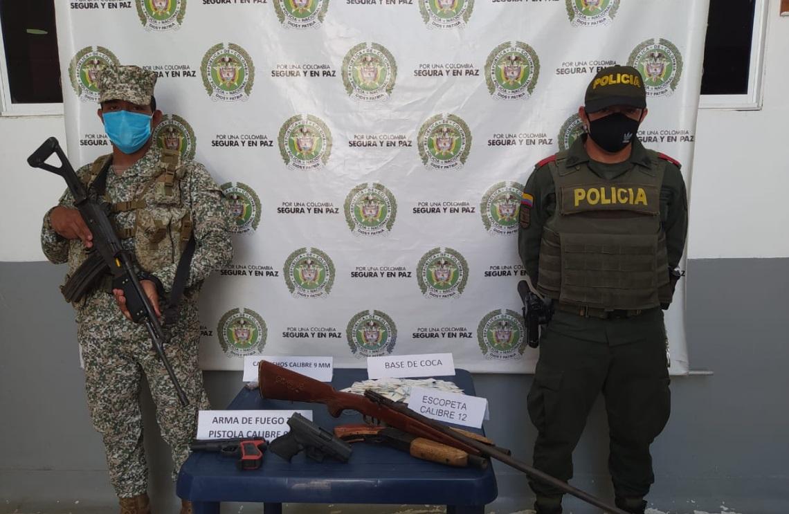 Armada de Colombia y Policía incautan material de guerra y sustancias ilícitas en Córdoba  