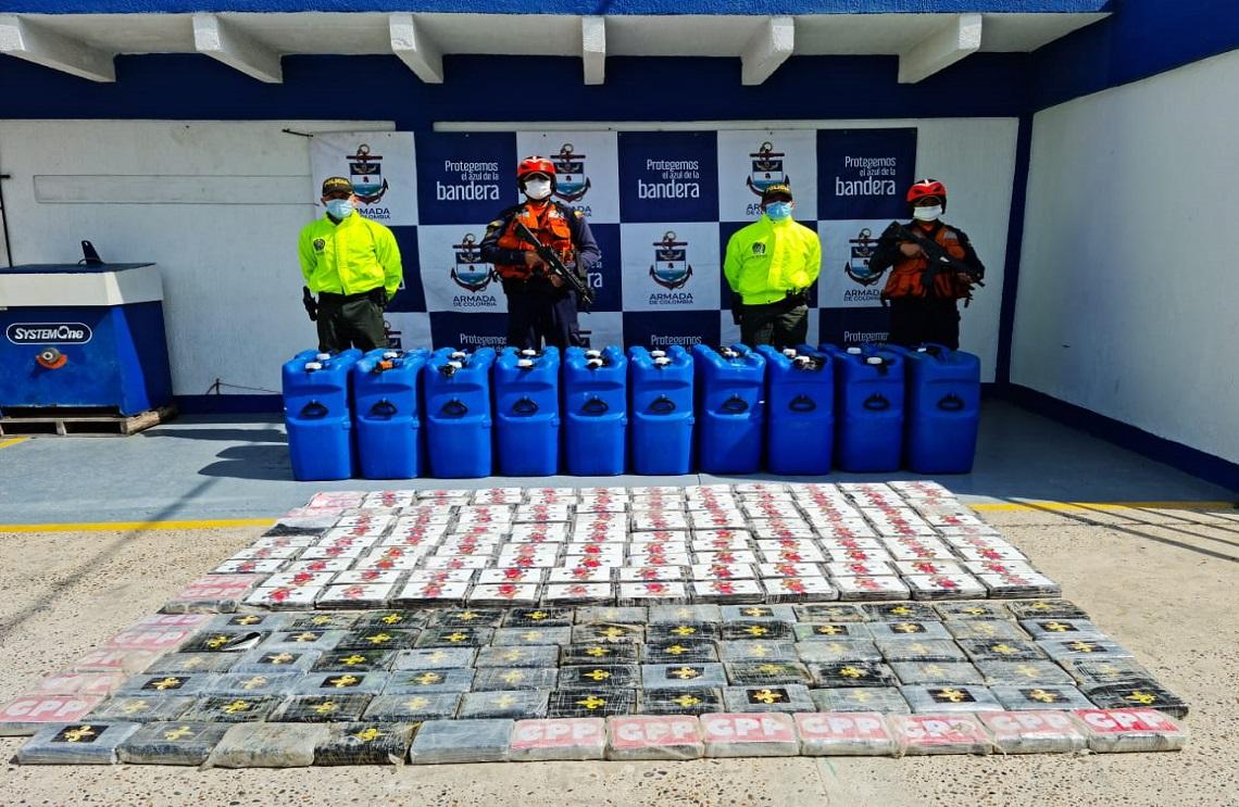 Armada de Colombia incauta 197 kilogramos de clorhidrato de cocaína en Cartagena