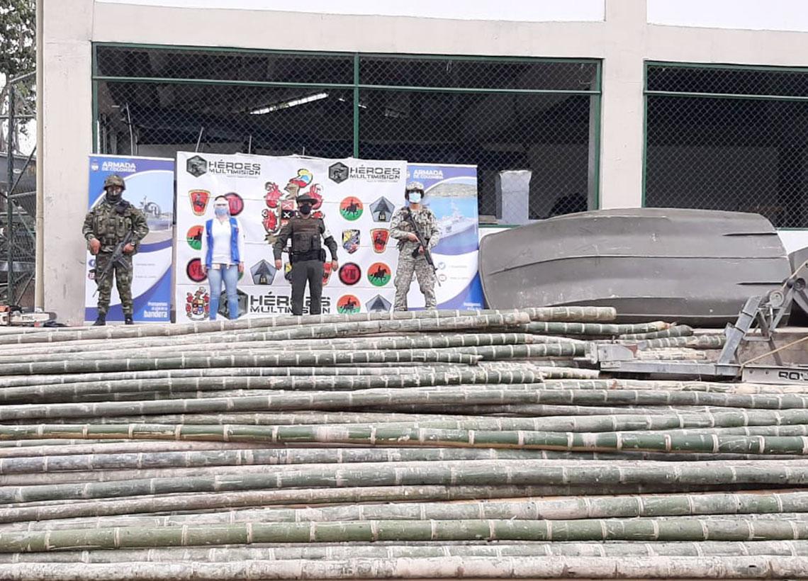 Armada de Colombia incautó 204 listones de madera en Arauca
