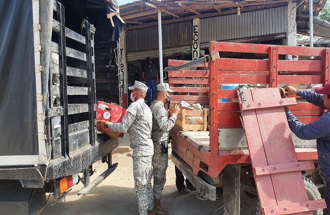 Armada de Colombia transportó más de tres toneladas de productos agrícolas, en Bolívar