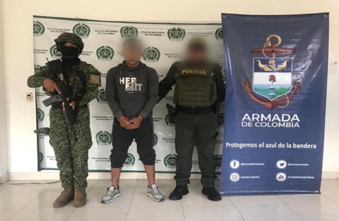 Armada de Colombia y Policía captura a alias ‘Brayan’, uno de los más buscados en Sucre