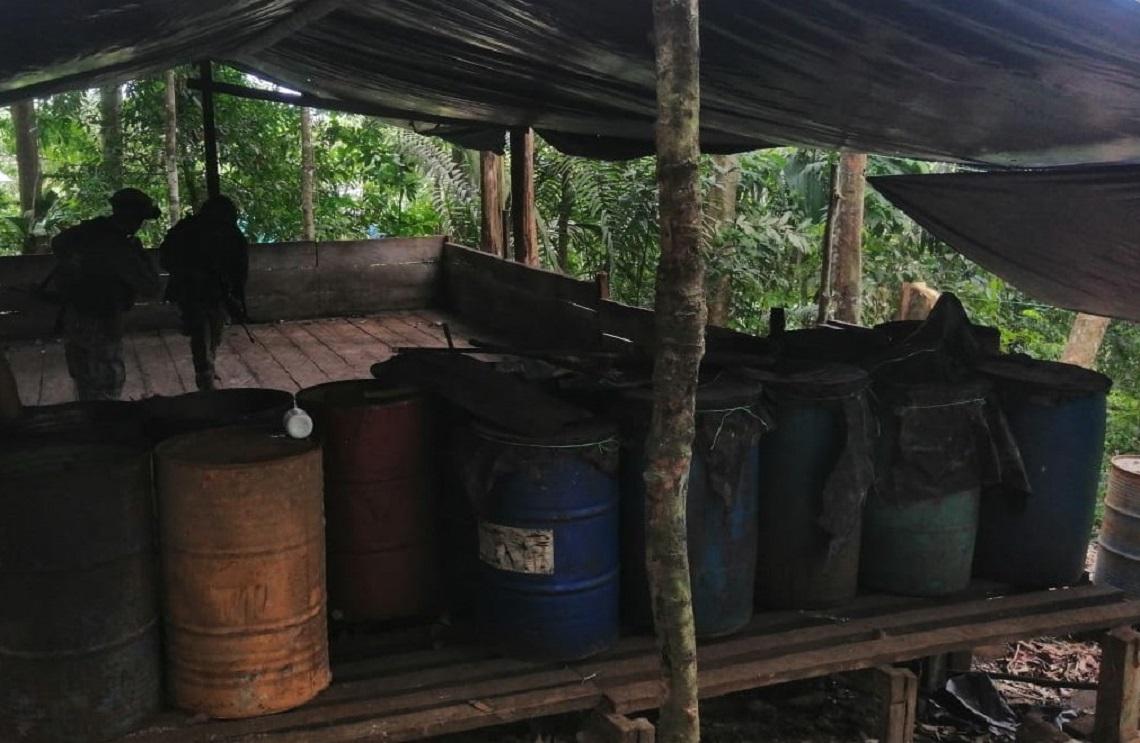 Neutralizados dos laboratorios ilegales para el procesamiento de cocaína en Chocó