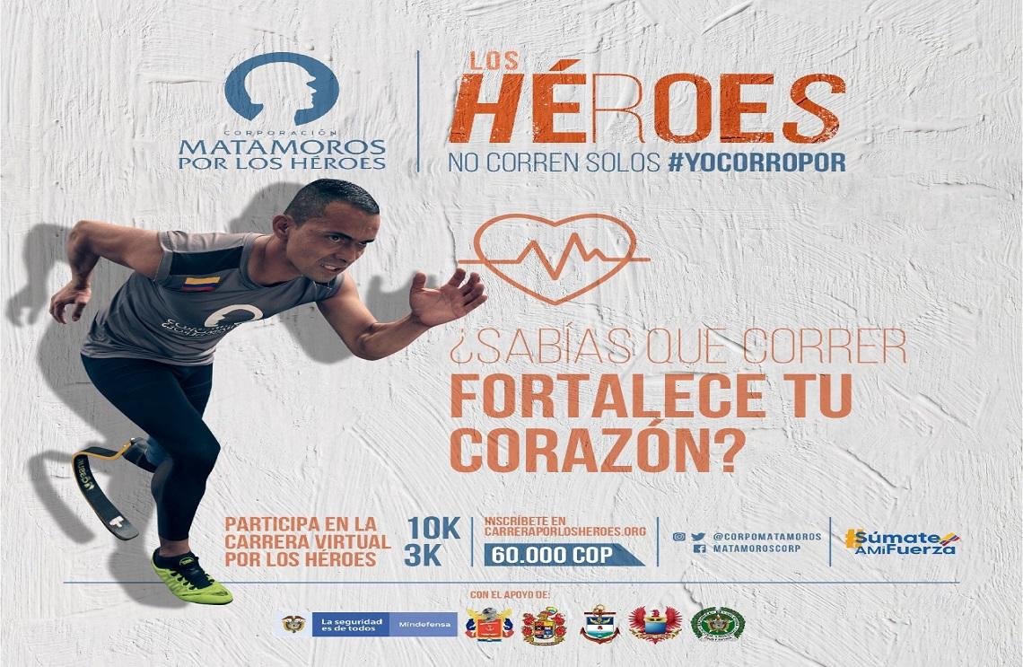 Carrera Por los Héroes 2021, con tu participación virtual apoyas a miembros de las Fuerza Pública