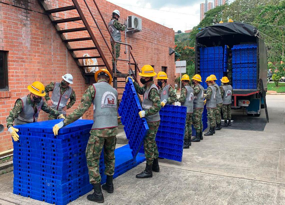Con apoyo de Sanidad Militar inició montaje de Hospital móvil para atención COVID-19, en Bucaramanga