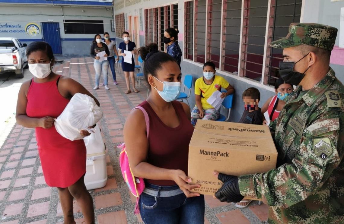  Ejército Nacional apoyó la donación de 500 suplementos alimenticios en Fundación, Magdalena   