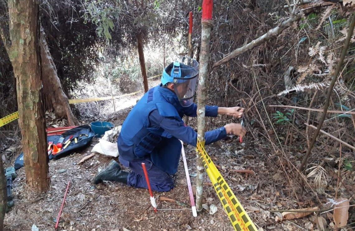 Soldados del Batallón de Ingenieros despejan artefactos explosivos 6 municipios de Antioquia