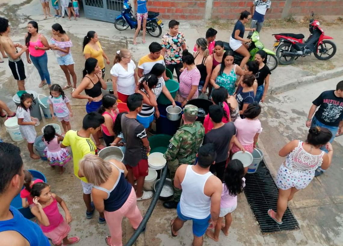 Novena Brigada sigue llegando con agua potable a la Comuna Nueve de Neiva