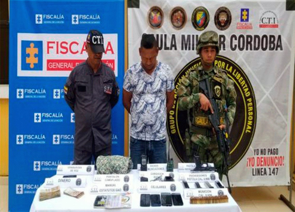 Ejército capturó a alias ‘Carlitos’, responsable de desplazamientos forzados en Tarazá y Cáceres, Antioquia