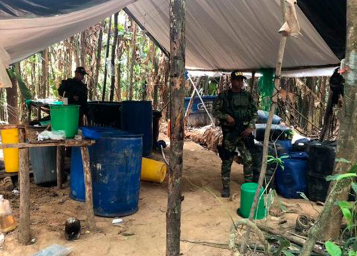 Hallado cristalizadero para el procesamiento de clorhidrato de cocaína en el departamento del Meta