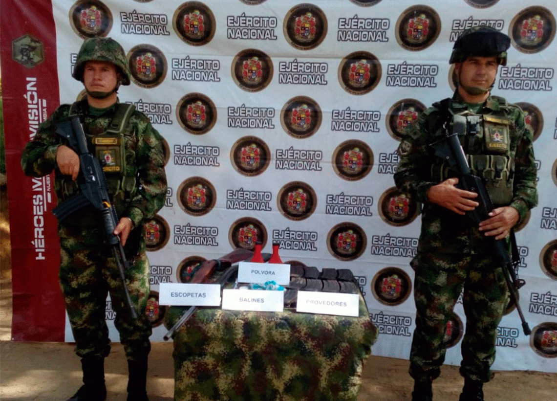 Ejército Nacional halla depósito ilegal con material de guerra