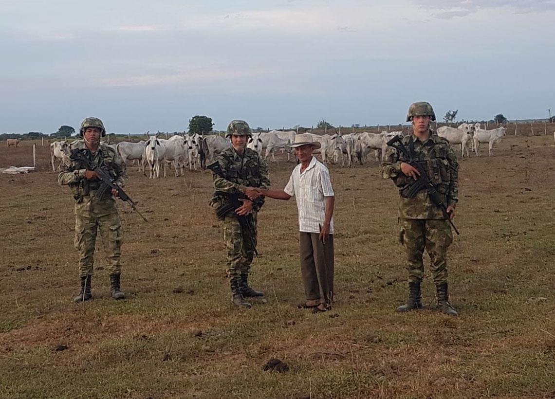 Ejército Nacional, recupera 24 semovientes hurtados, en Cravo Norte, Arauca