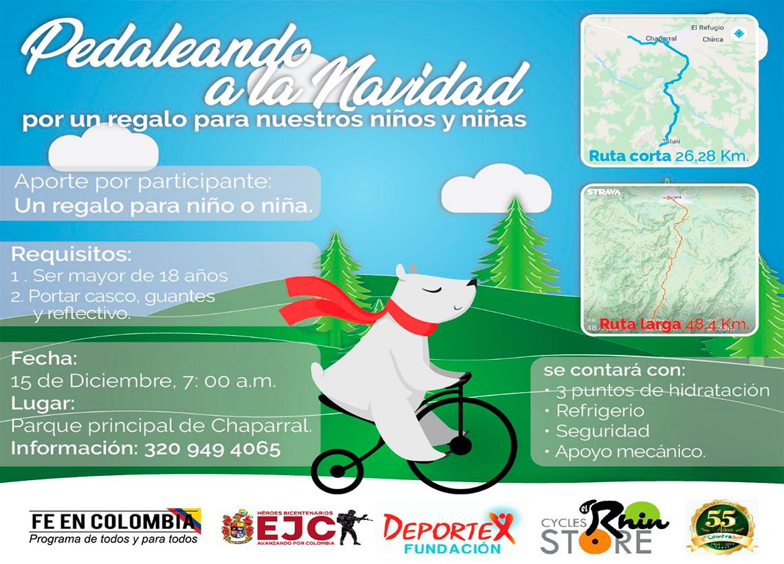 ‘Pedaleando a la Navidad’ por los niños y niñas de sur del Tolima