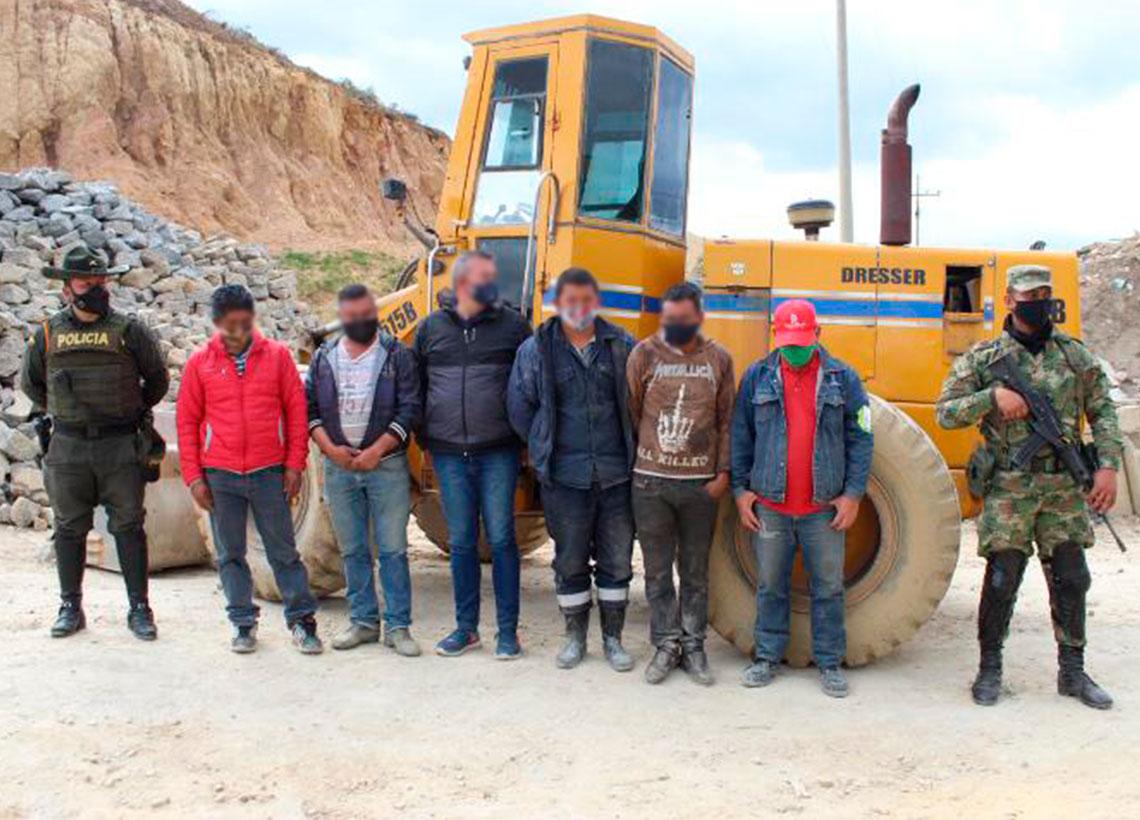 Operación contra la minería ilegal, deja seis capturados en la localidad de Usme, Cundinamarca