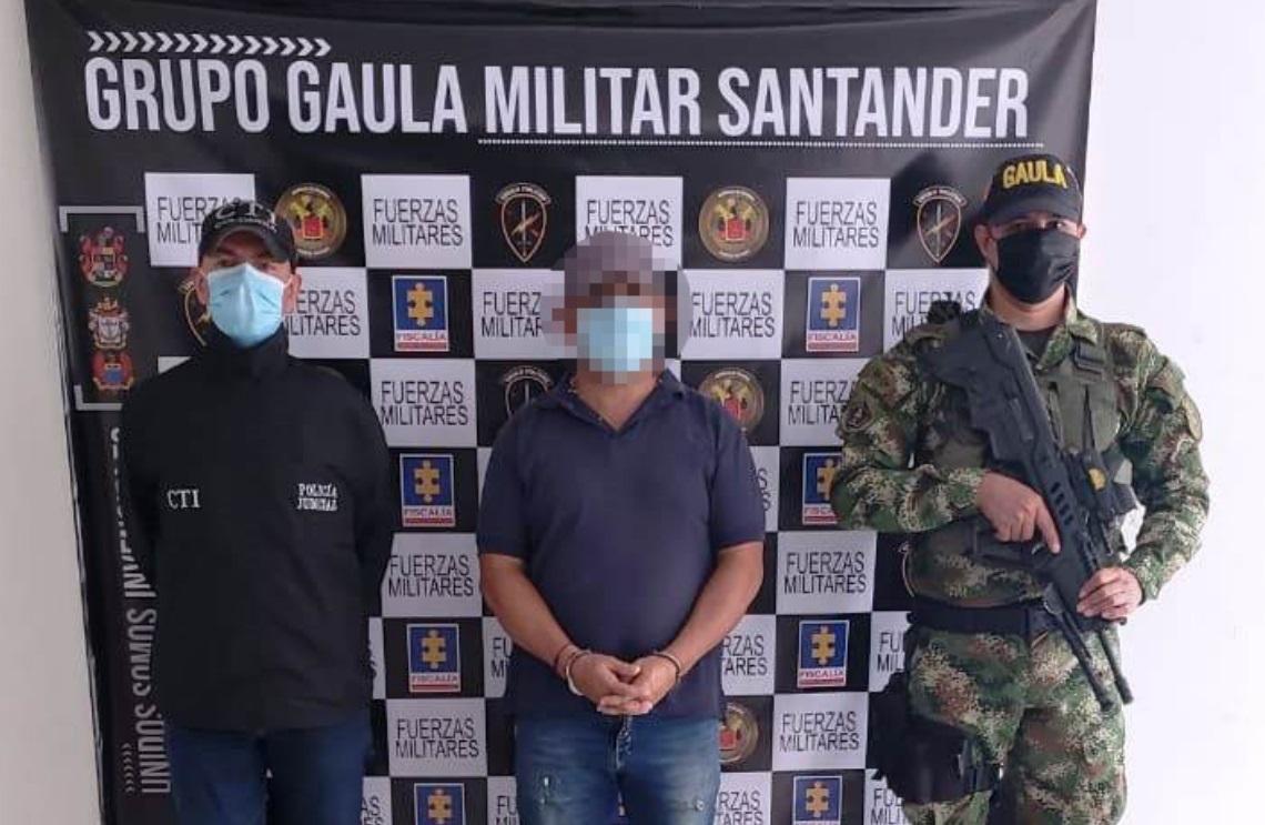 Gaula Militar Santander capturó integrante de la banda delincuencial La Veeduría, por extorsión
