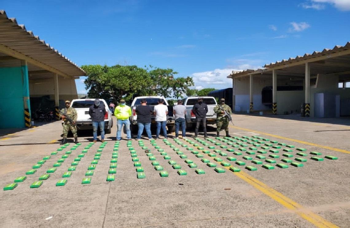 En Arauca la Fuerza Pública incauta más de 170 kilogramos de clorhidrato de cocaína
