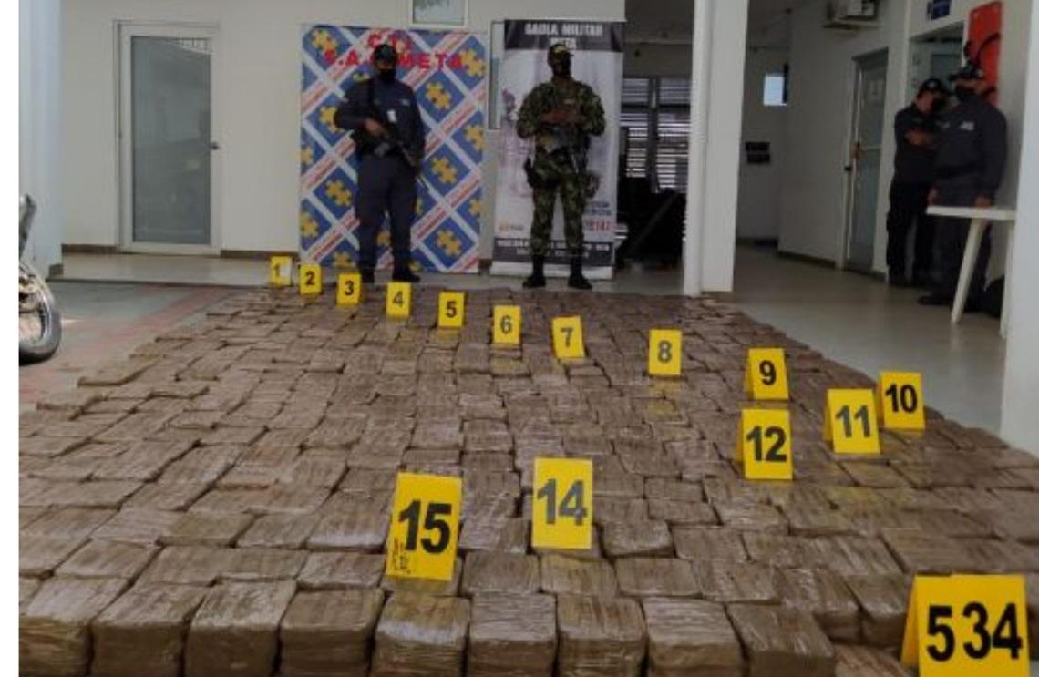 Ejército Nacional y Fiscalía incautan 800 kilogramos de marihuana en Puerto Lleras, Meta