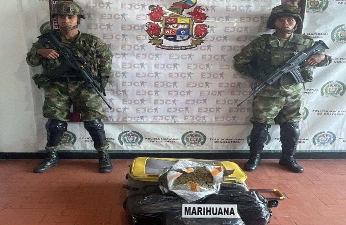 Ejército y policía incautaron 15 kilogramos de marihuana en Calarcá, Quindío