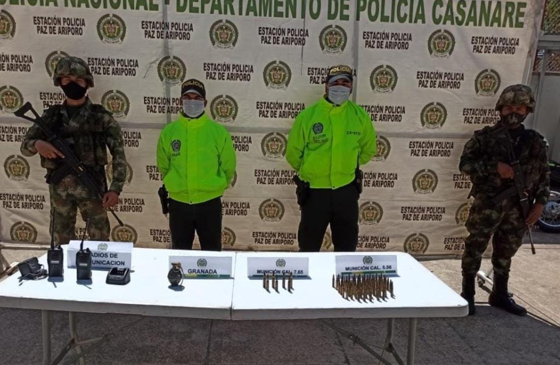 Ejército Nacional halló material de guerra y comunicaciones del GAO Eln, en Casanare
