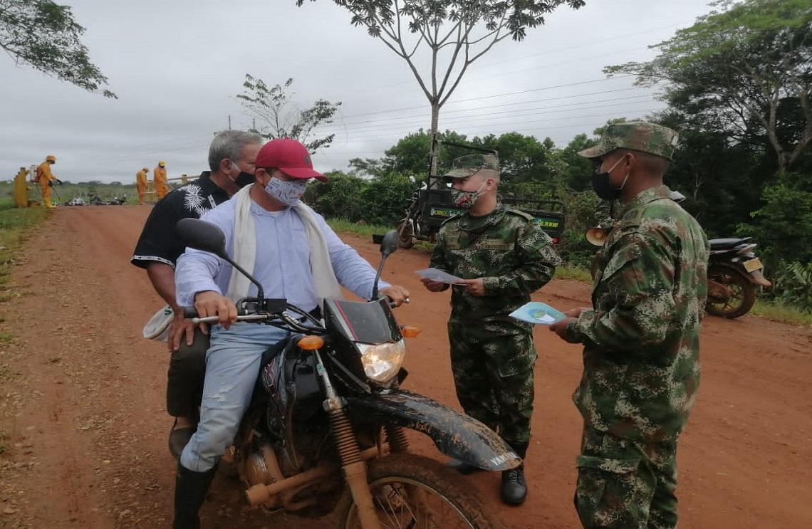 Ejército Nacional refuerza campañas de prevención contra la COVID-19 en el Guaviare y sur del Meta