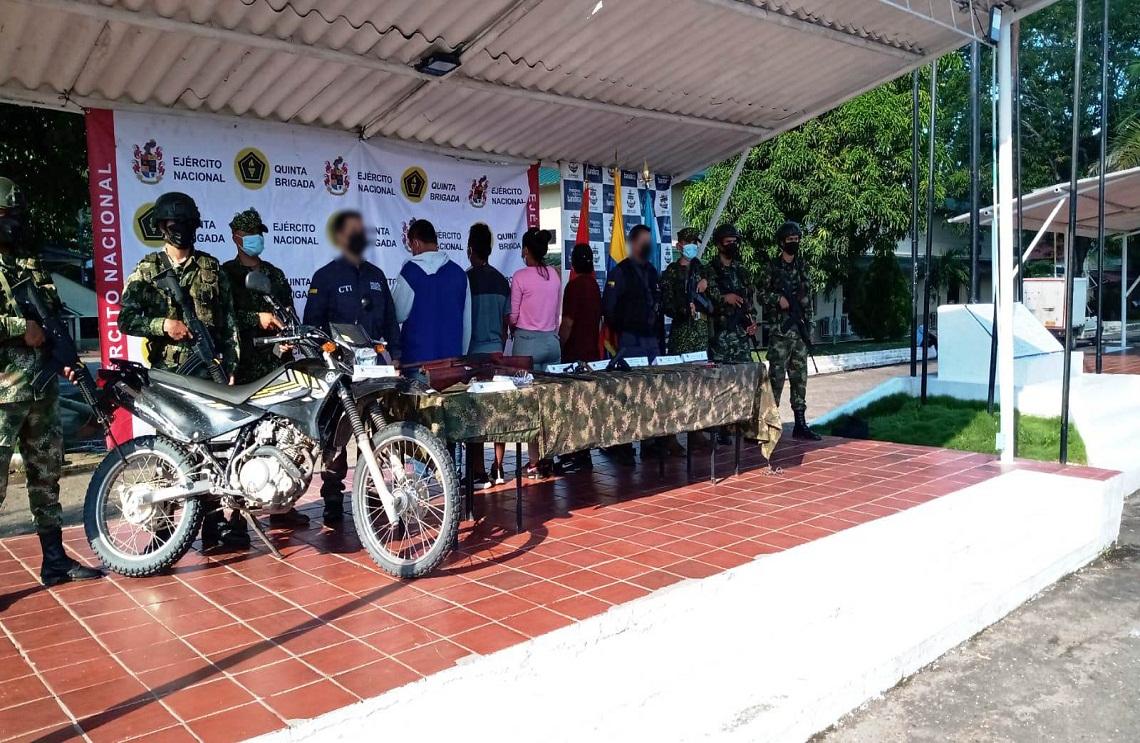 Capturados cuatro integrantes del GAO Clan del Golfo e incautadas armas de fuego y municiones