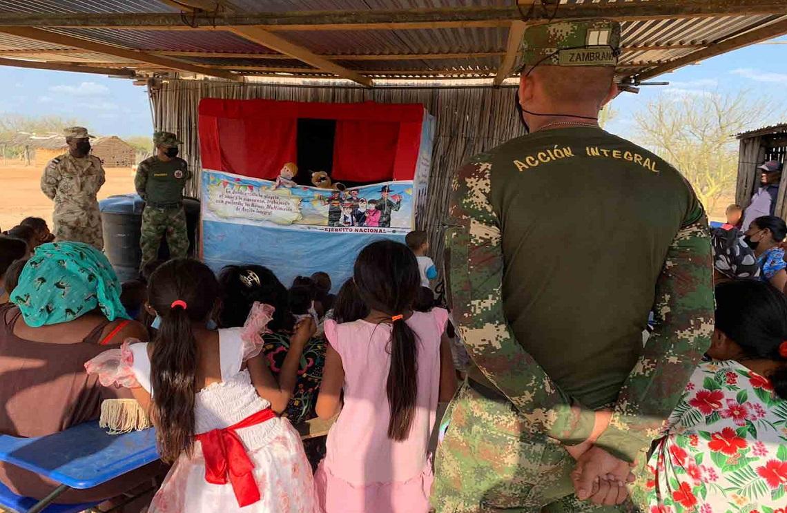 Ejército Nacional mejora la infraestructura de cinco sedes educativas en Uribia