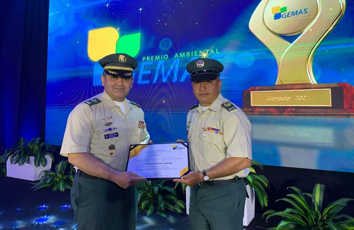 Premio Ambiental Gemas, otorga Mención de Honor al Ejército Nacional por su Proyectos ‘Héroes de Providencia 