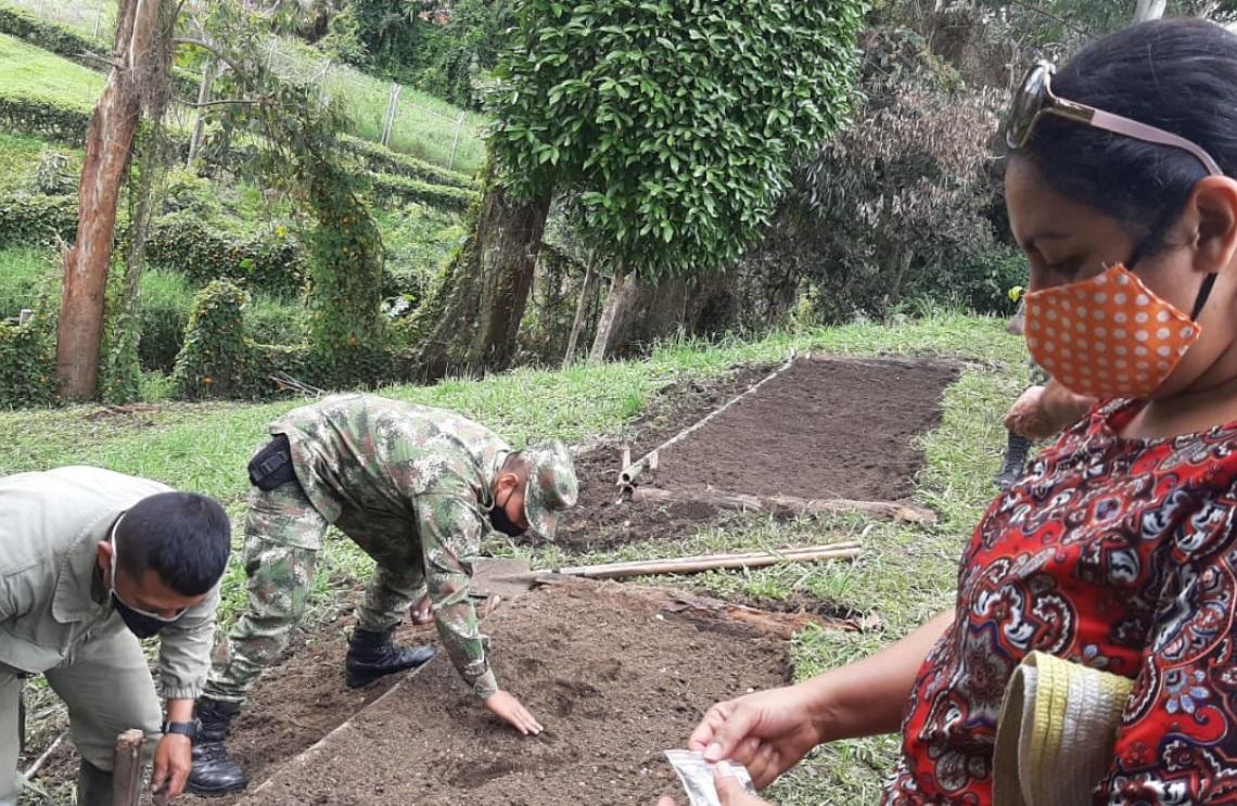 El Ejército a través de las huertas comunitarias ha beneficiado a cientos de familias en el Cauca