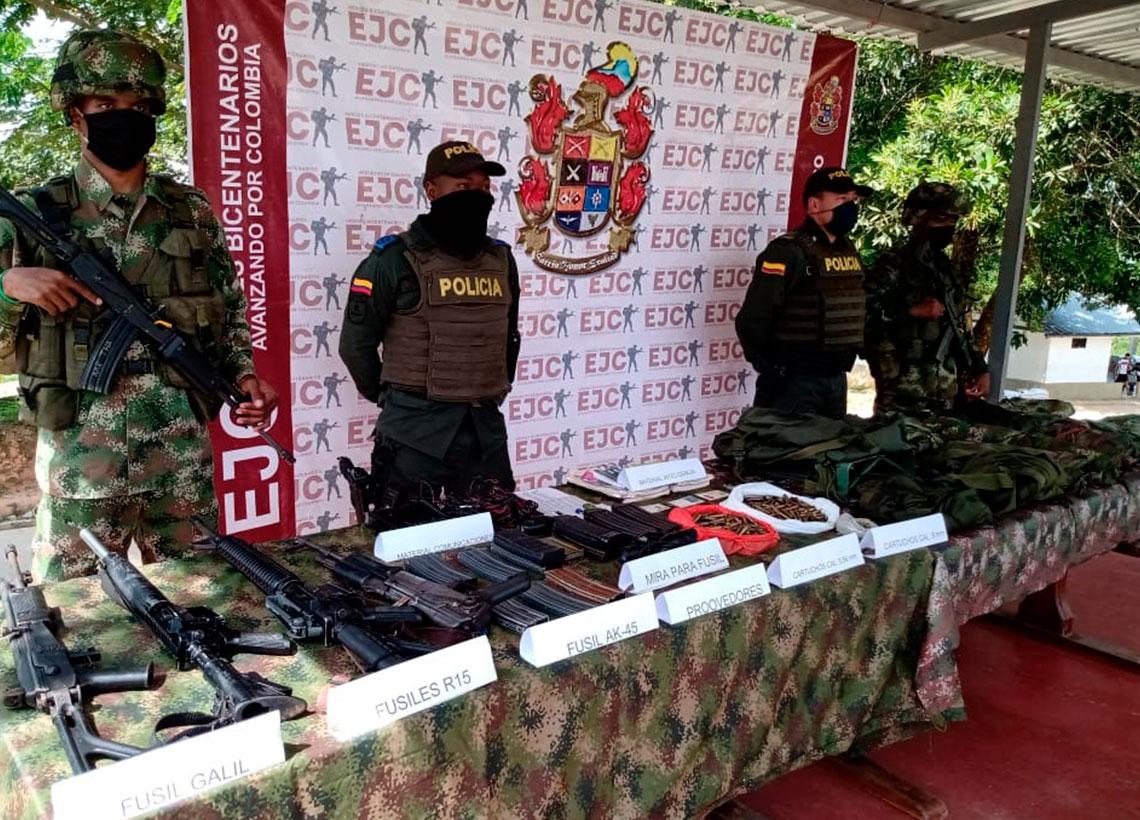 Ejército incautó al ELN material de guerra, intendencia y explosivos en Santa Rosa del sur de Bolívar