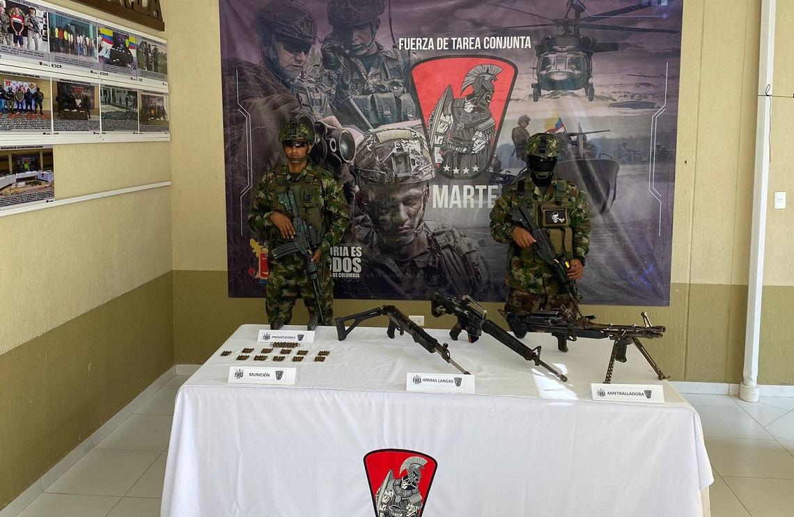 Ejército Nacional halla depósito ilegal con material de guerra en el sur de Bolívar