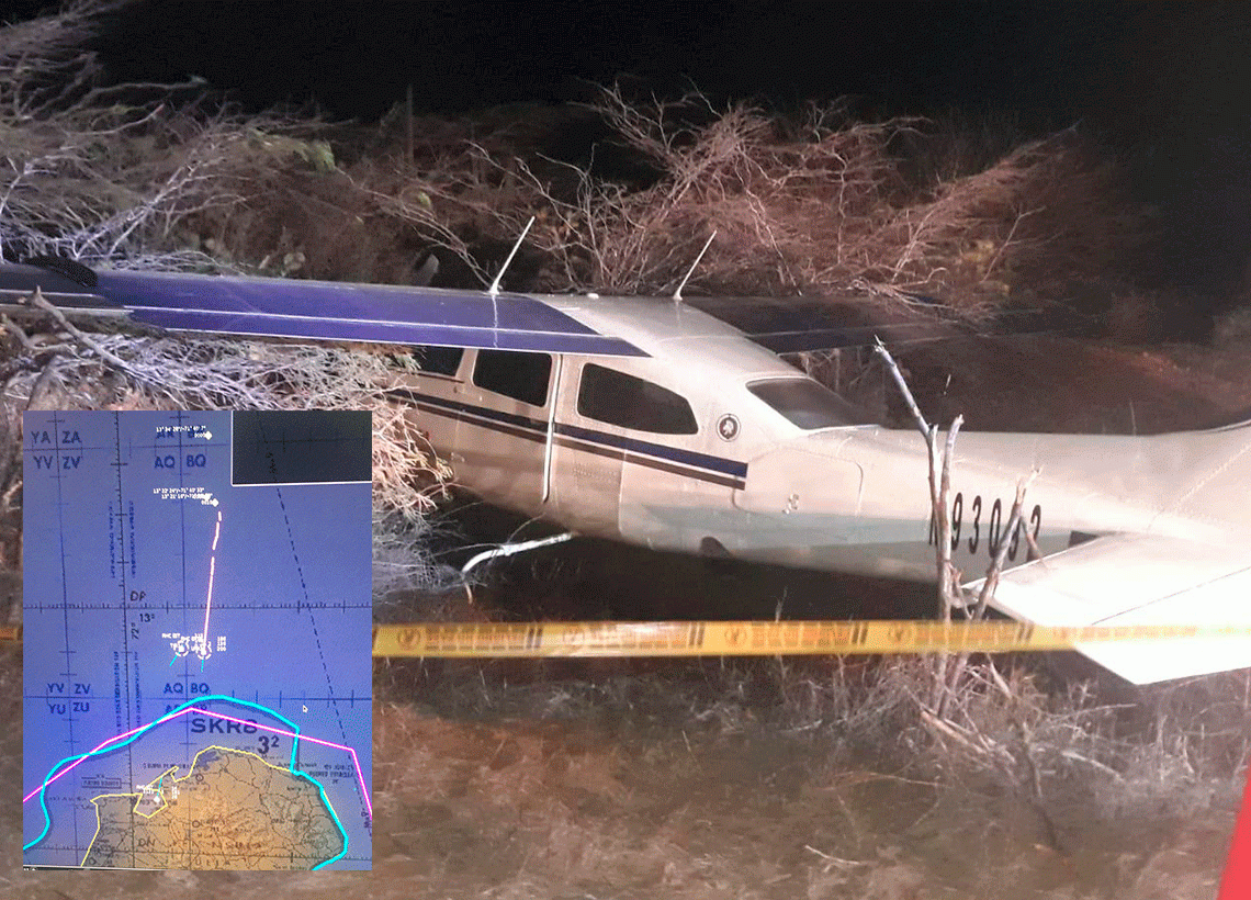 Interceptada e inmovilizada aeronave ilegal por aviones de combate de la FAC en La Guajira