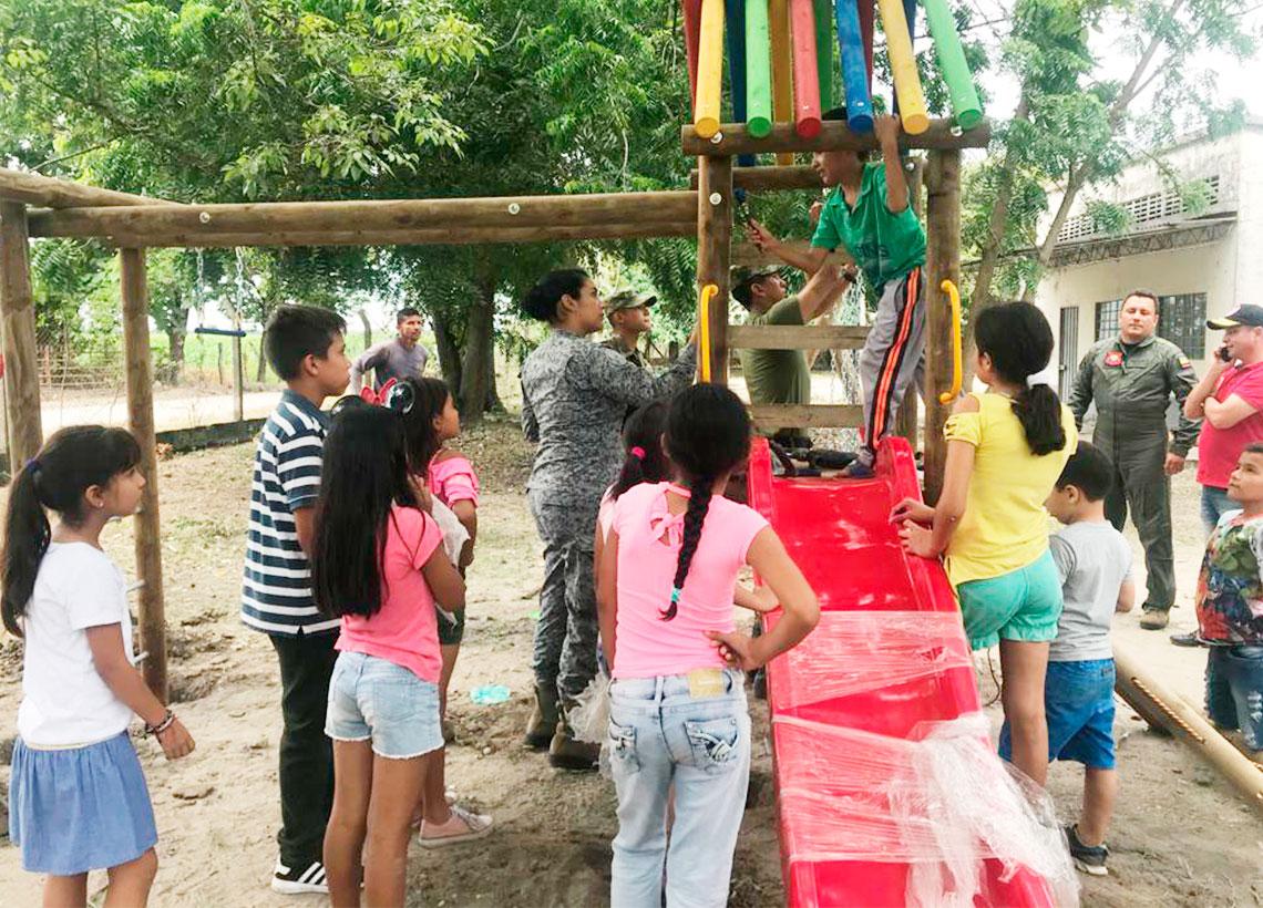 Niños de la vereda Montalvo, en El Espinal, disfrutarán de un parque infantil