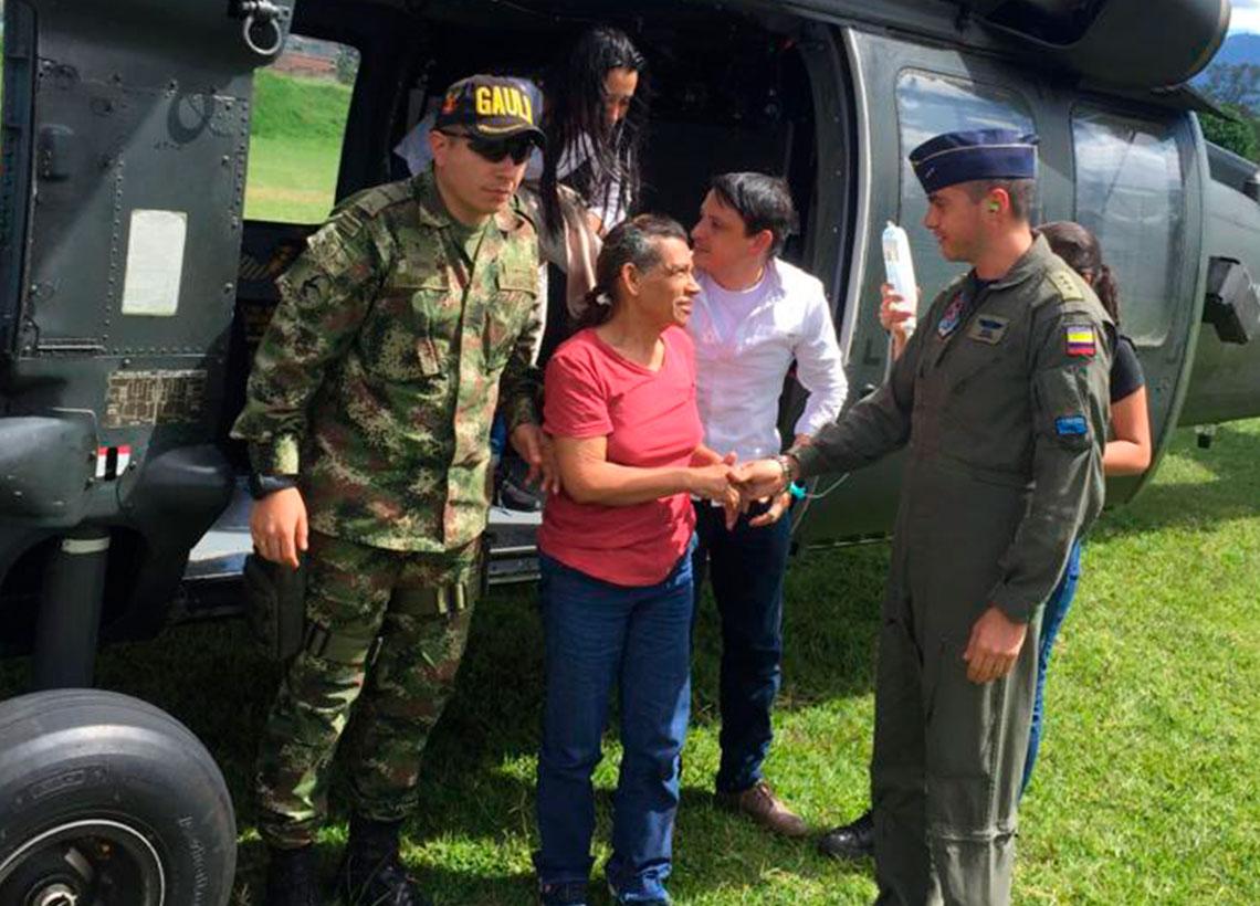 En un helicóptero Black Hawk se transportó la mujer que fue secuestrada en Ituango